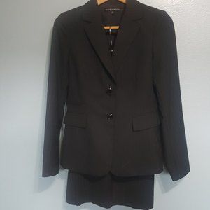 Antonio Melani Women's Black Pinstripe Skirt Suit